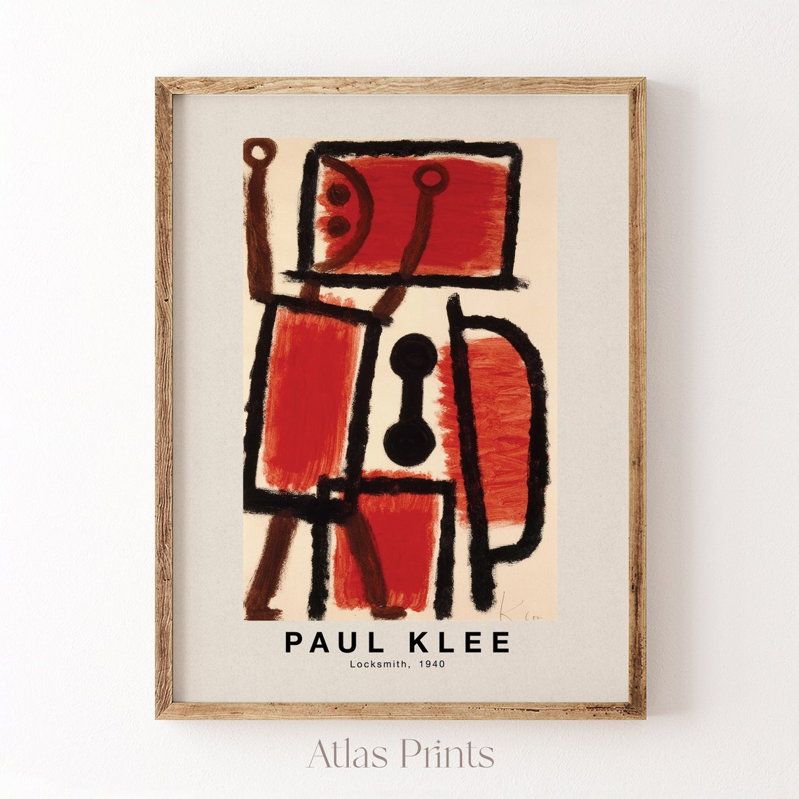 Paul Klee Locksmith 1940 Abstract Red Figure Minimalist Art Poster - Image 5