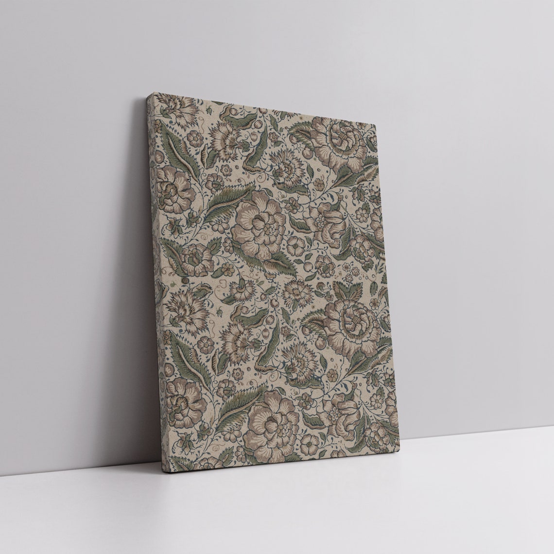 Vintage Sage Green Floral Chintz Pattern Traditional Botanical Poster - Image 4