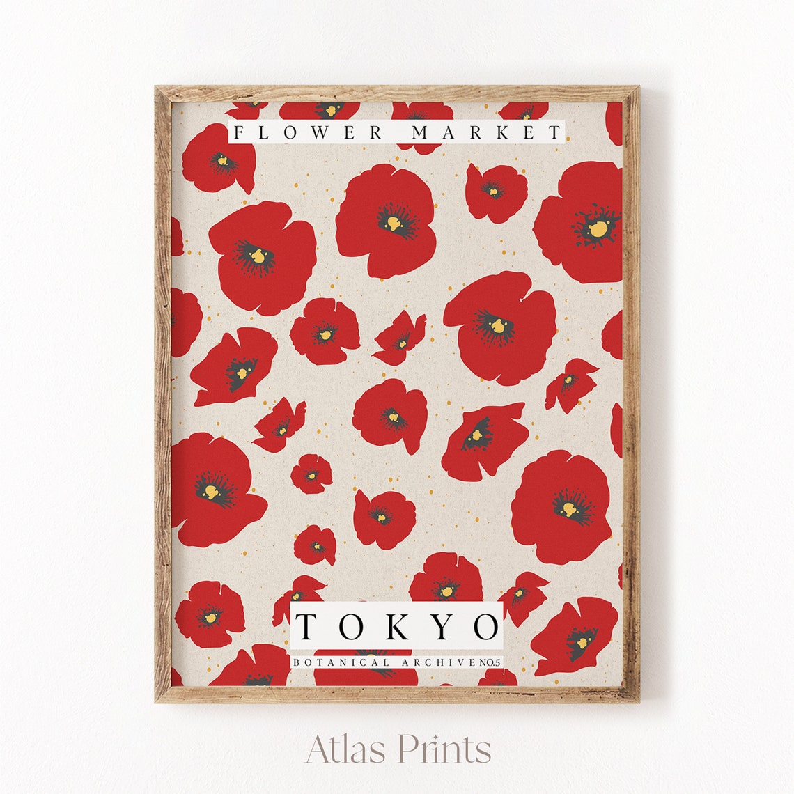 Flower Market Print Tokyo Flower Market Poster Flower Market Bedroom Decor Living Room Decor Modern Floral Wall Art