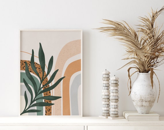 Mid Century Modern Decor Boho Wall Art Rainbow Wall Art Boho Art For Living Room Decor