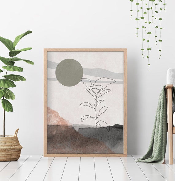 Bohemian Abstract Moon Poster Abstract Painting Abstract Moon Print Boho Wall Decor Minimalist Art Wall Art