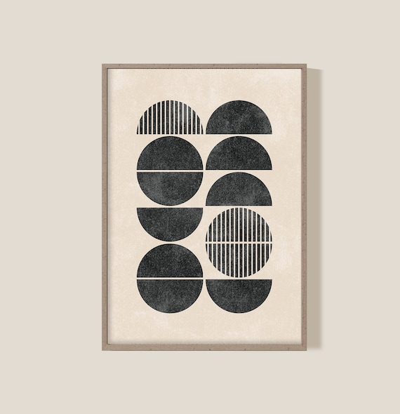 Geometric Wall Art Mid Century Modern Art Print Neutral Wall Art Minimalist Print Boho Decor Abstract Art Print Print