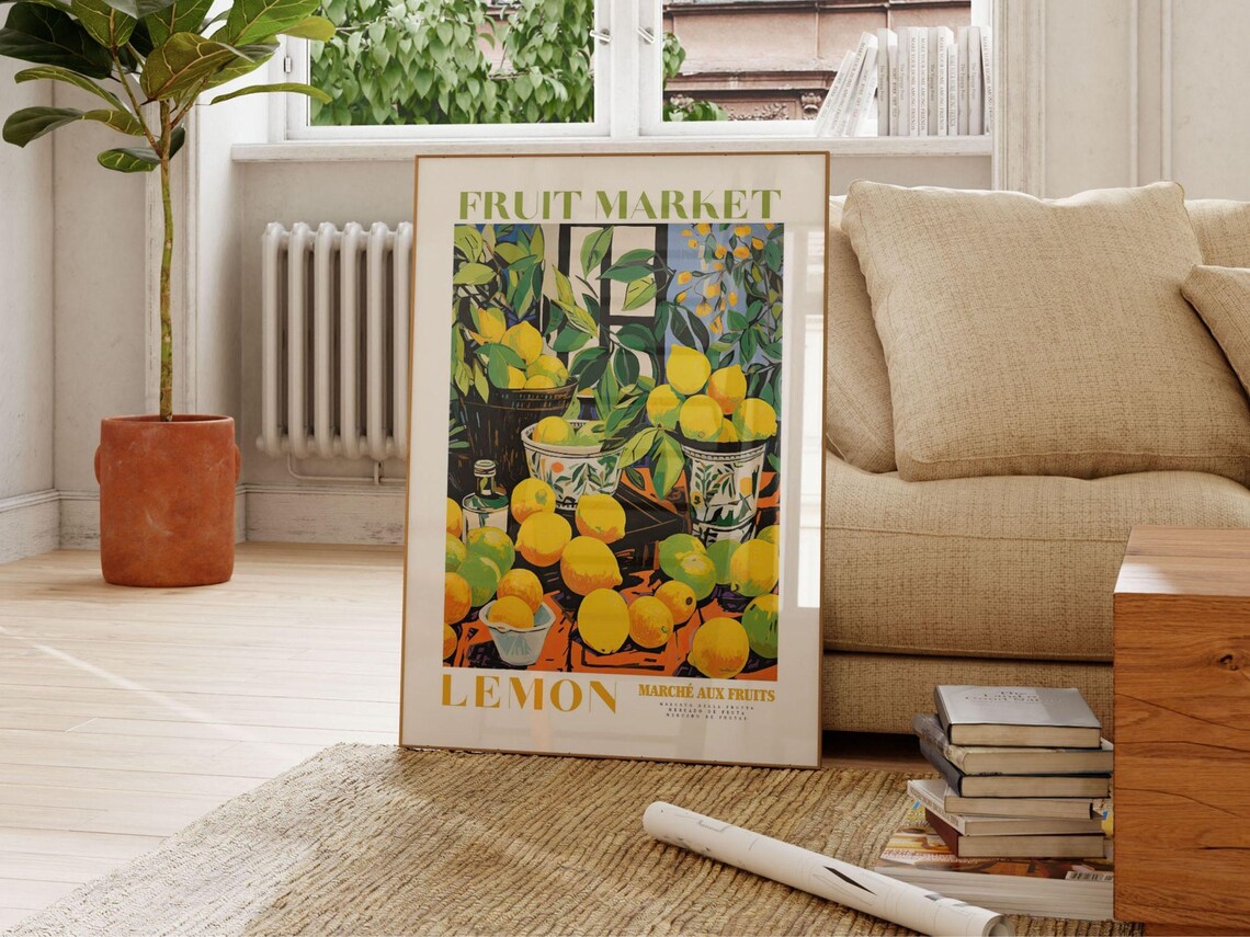 Lemon Fruit Market Vintage Fruit Art Poster - Image 2