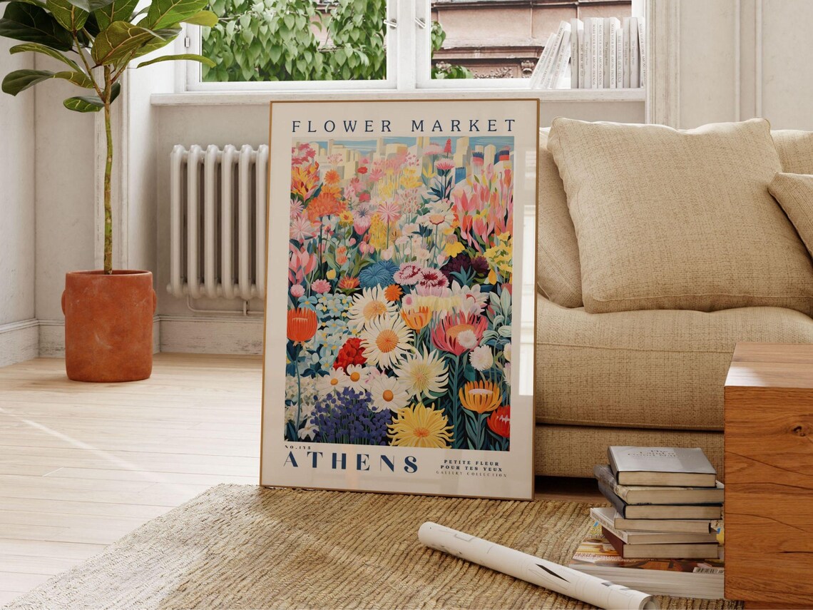 Athens Flower Market, Botanical Floral Illustration - Image 2