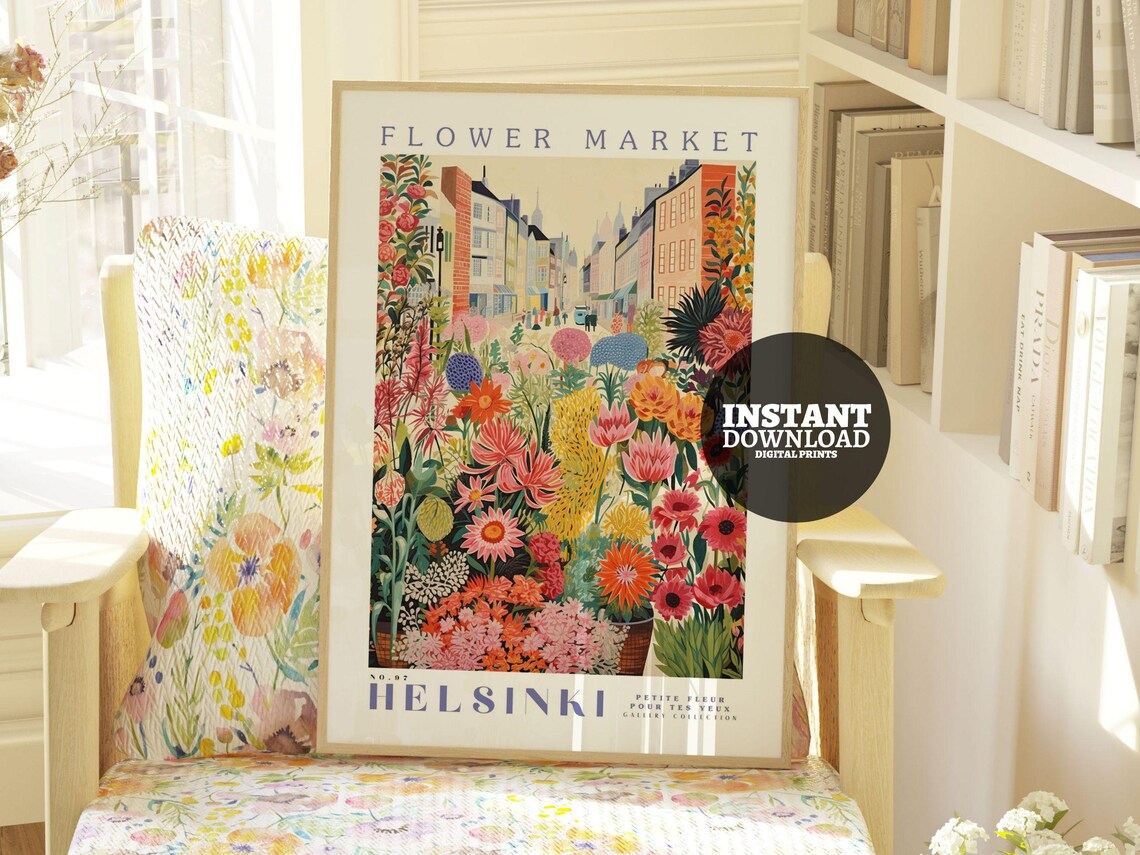 Flower Market Print, Helsinki Botanical Art Print - Image 2