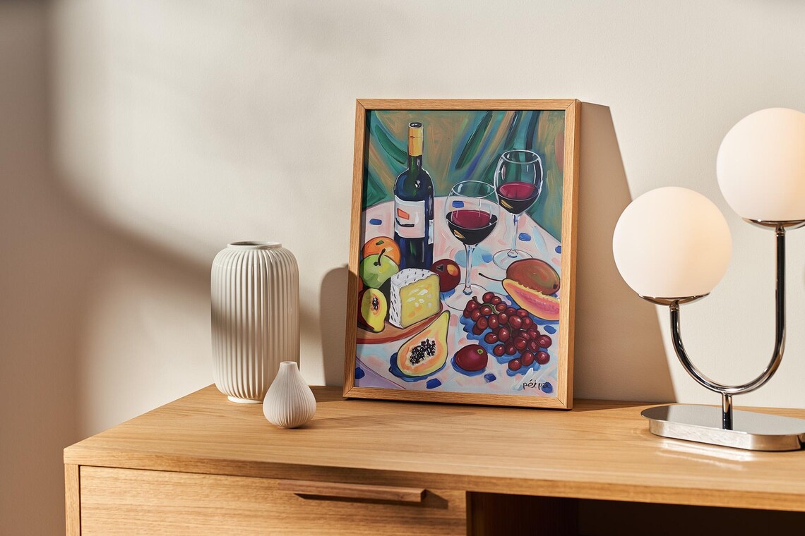 Wine Party Kitchen Wall Art Print - Image 2