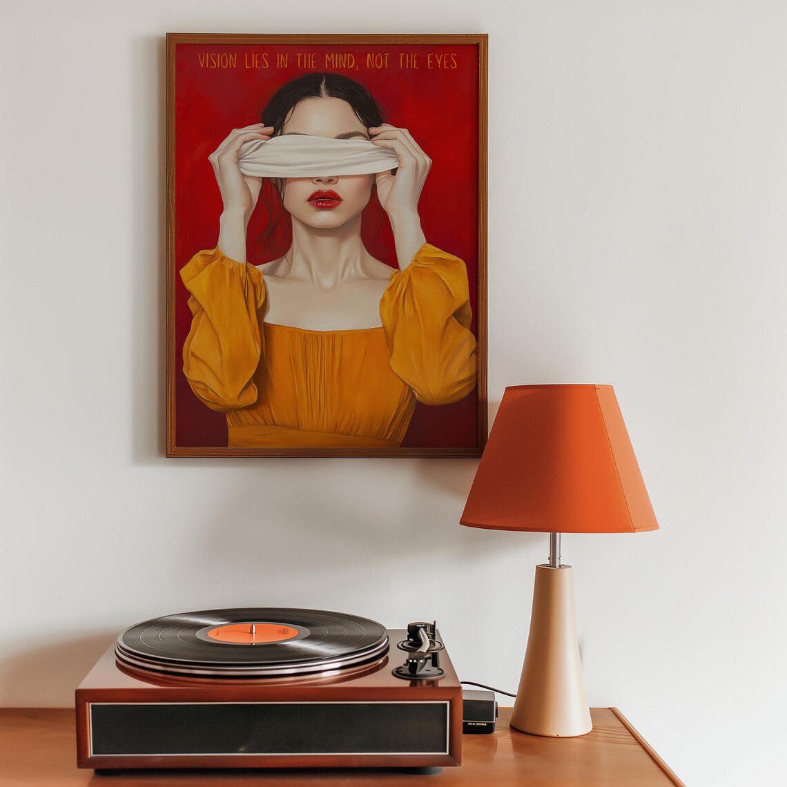 Minimalist Woman Painting, Modern Office Decor - Image 2