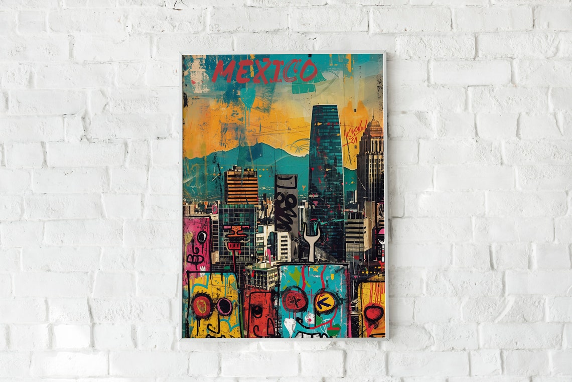 Mexico City Abstract Travel Poster - Image 4