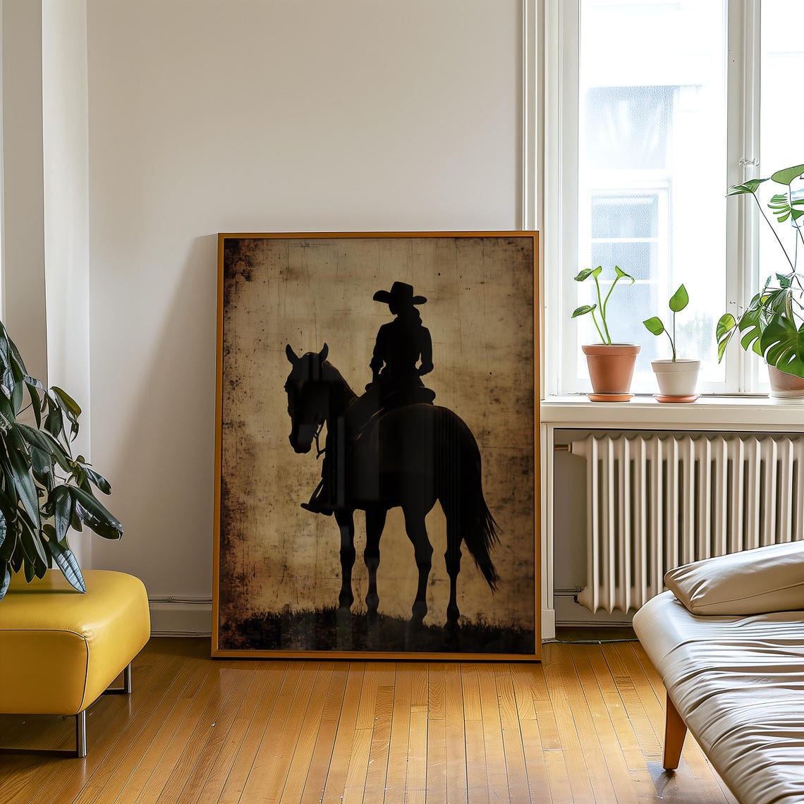 Vintage Cowgirl Western Poster, Office Wall Decor - Image 4