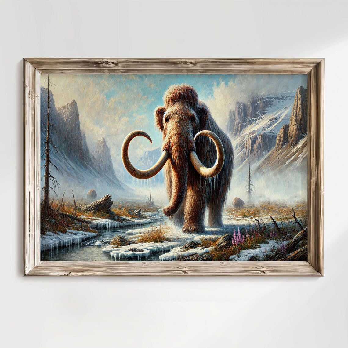 Rustic Mammoth In Snowy Landscape, Art Print