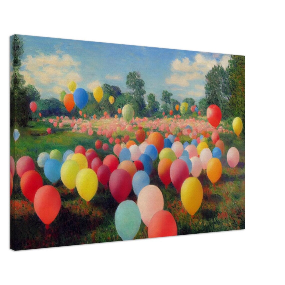 Colorful Balloons Kids Room Art Print, Monet Style - Image 3