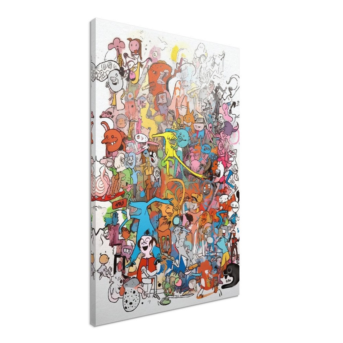 Pastel Cartoon Doodle Monster Collage Playful Kids Room Wall Art - Image 2
