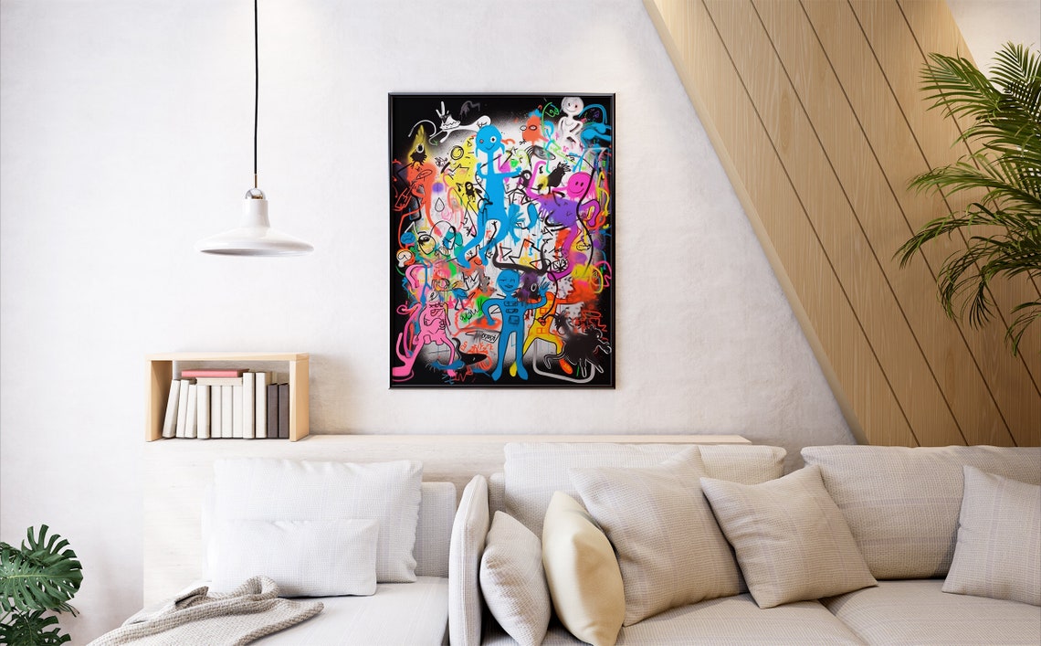 Kaleidoscope Kids Home Dcor Splash Colors Abstract Artwork Funny Design Playful Masterpiece Wall Art - Image 7