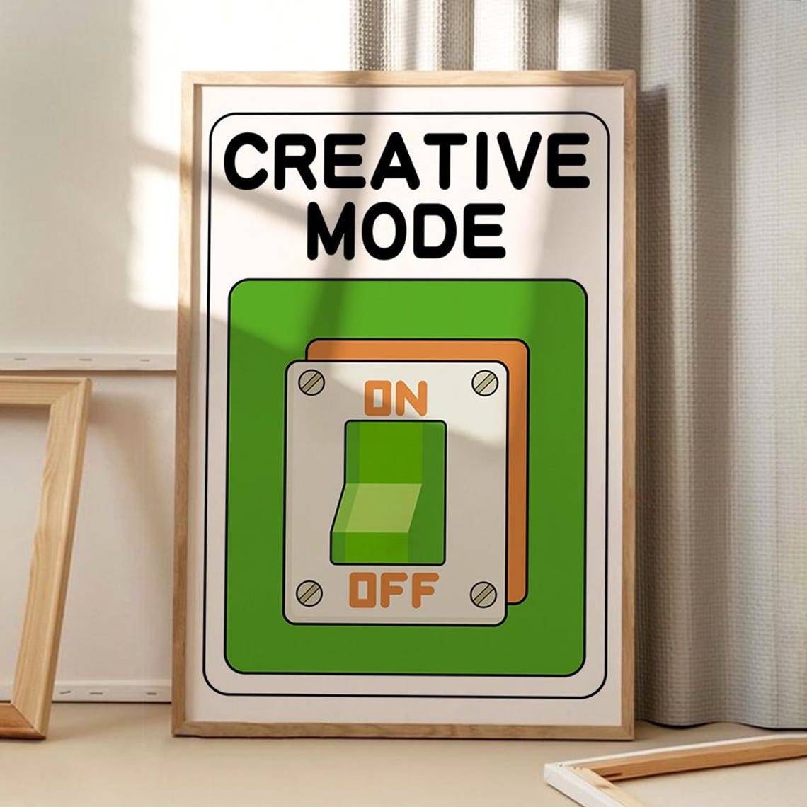 Creative Mode Green Switch Plate Funny Designer Desk Decor Poster