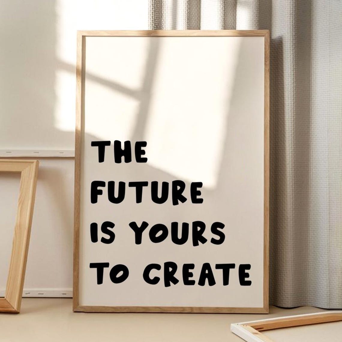 The Future Is Yours To Create Bold Retro Bubble Quote Art Poster