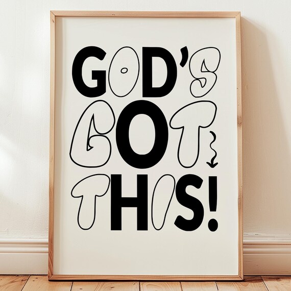 Gods Got This Cream Neutral Modern Faith Typography Art Poster
