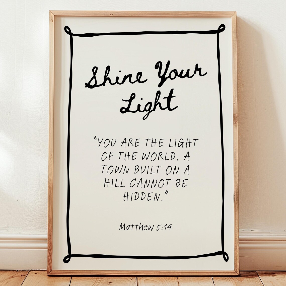 Shine Your Light Scripture Print Christian Bible Verse