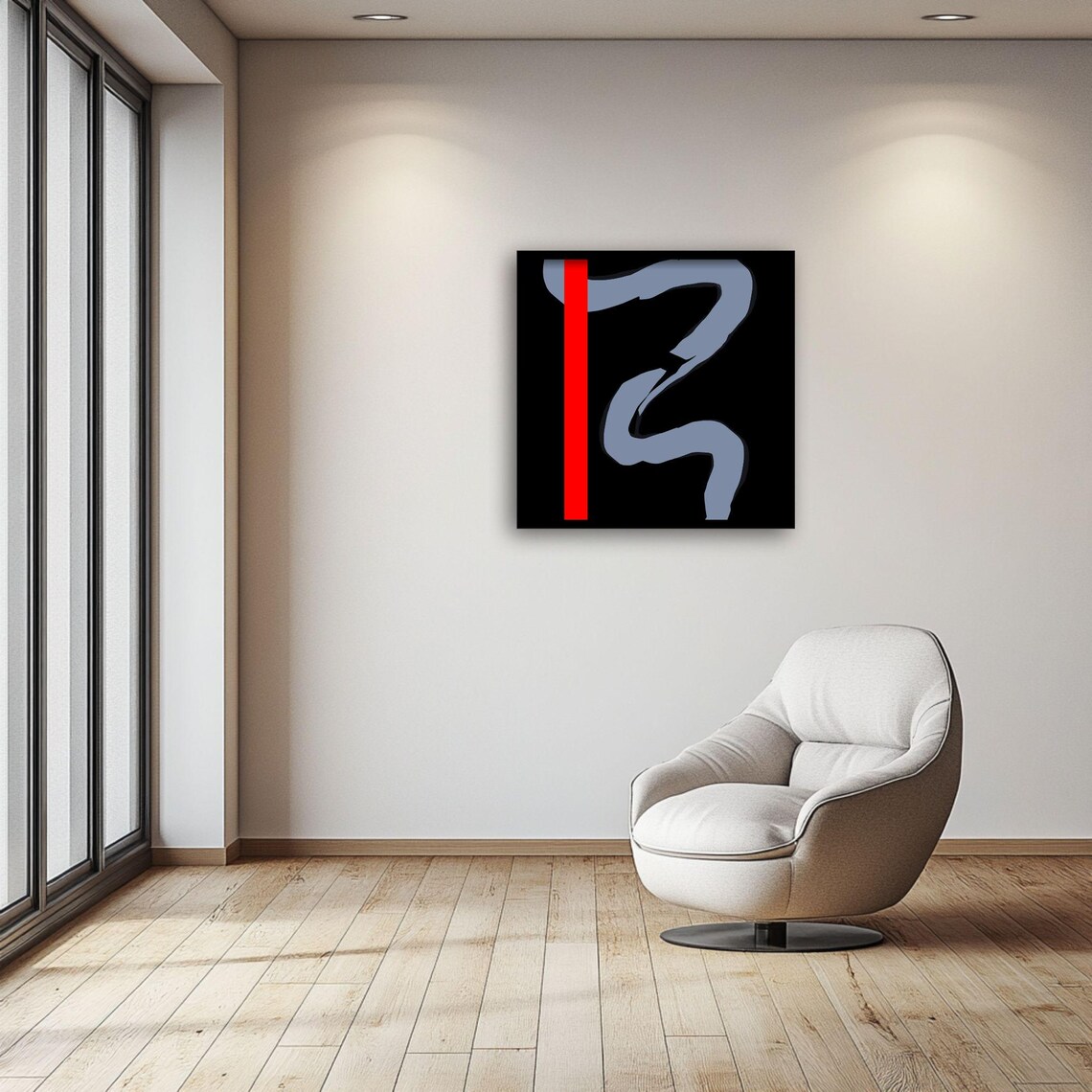 Abstract Wall Art, Minimalist Dark Modern Decor - Image 2