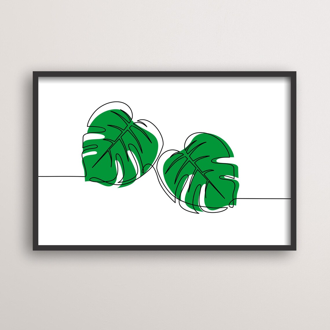 Minimalist Monstera Line Art, Botanical Decor