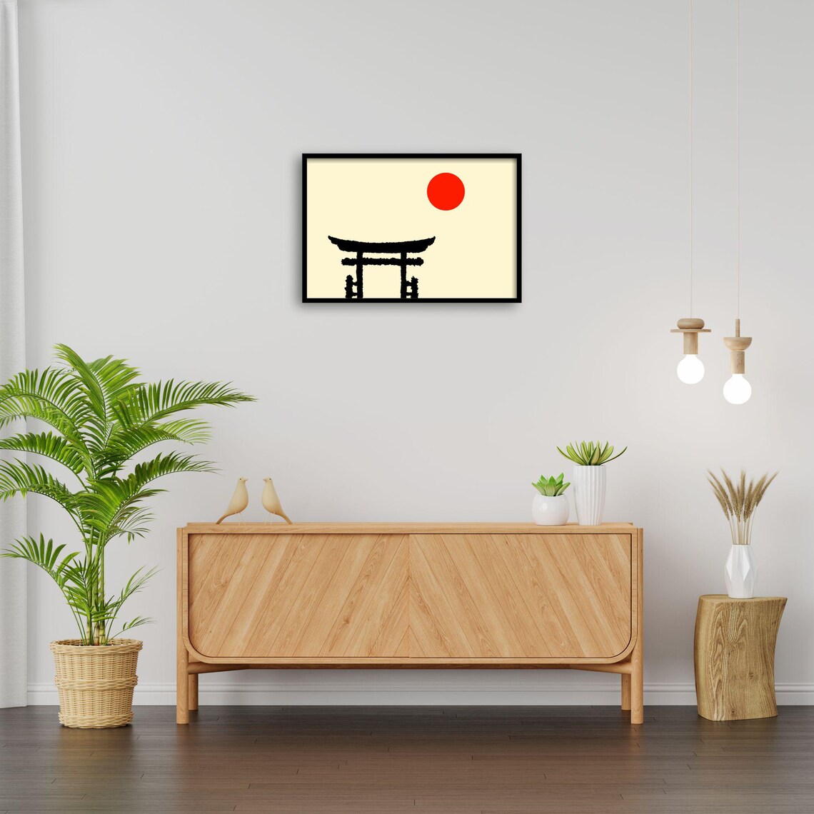 Japanese Torii Gate Minimalist Poster, Zen Decor - Image 3