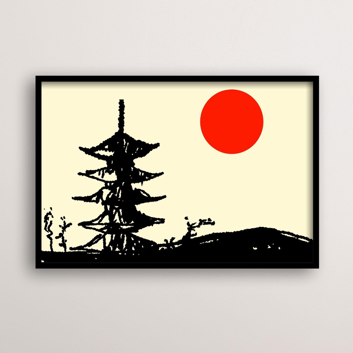 Japanese Pagoda Minimalist Zen Art Print