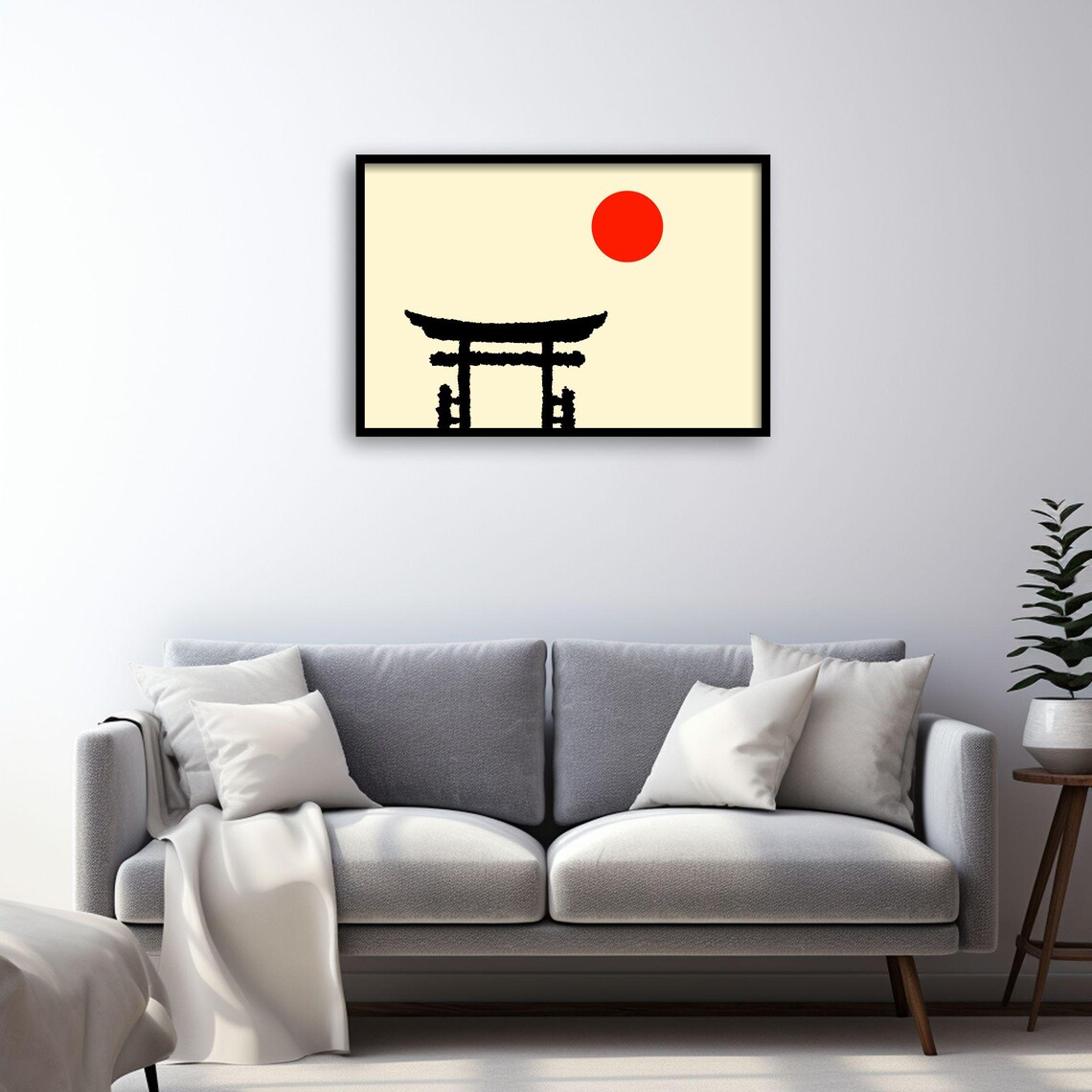 Japanese Torii Gate Minimalist Poster, Zen Decor - Image 2