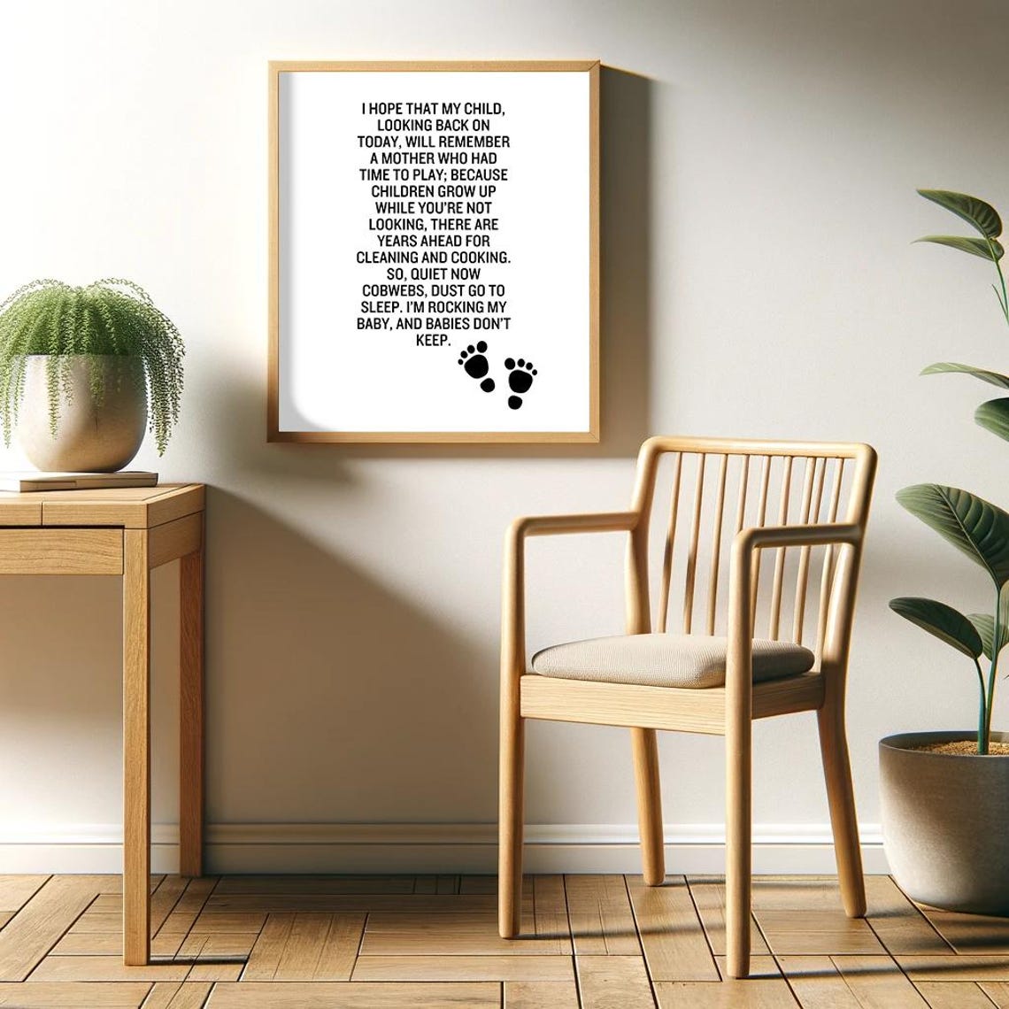 Babies Don't Keep Black Text Poem Nursery New Mom Gift Wall Art - Image 2