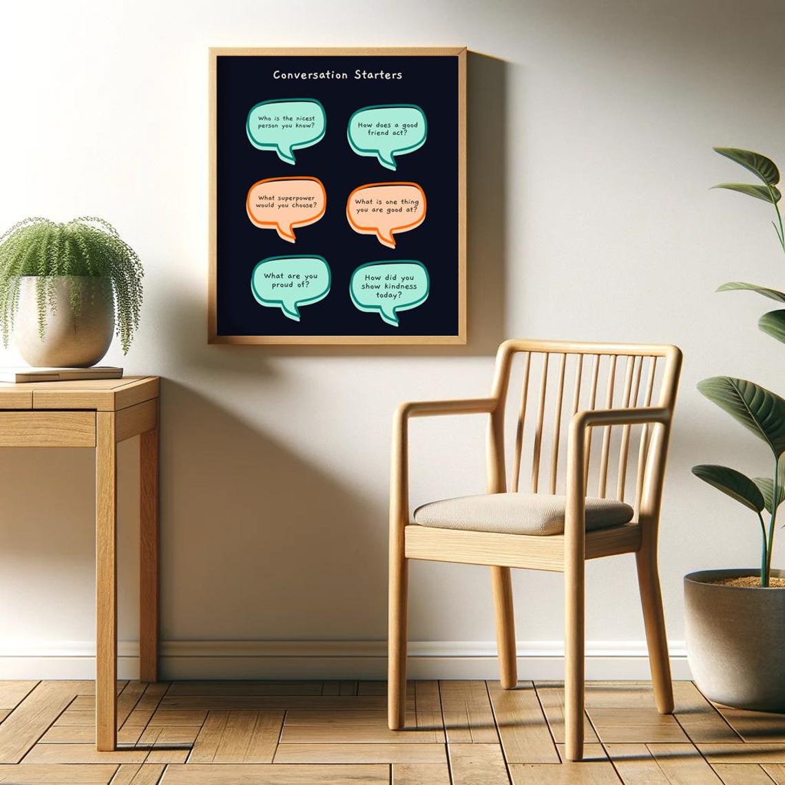 Conversation Starters Family Kids Speech Bubble Questions Poster - Image 2