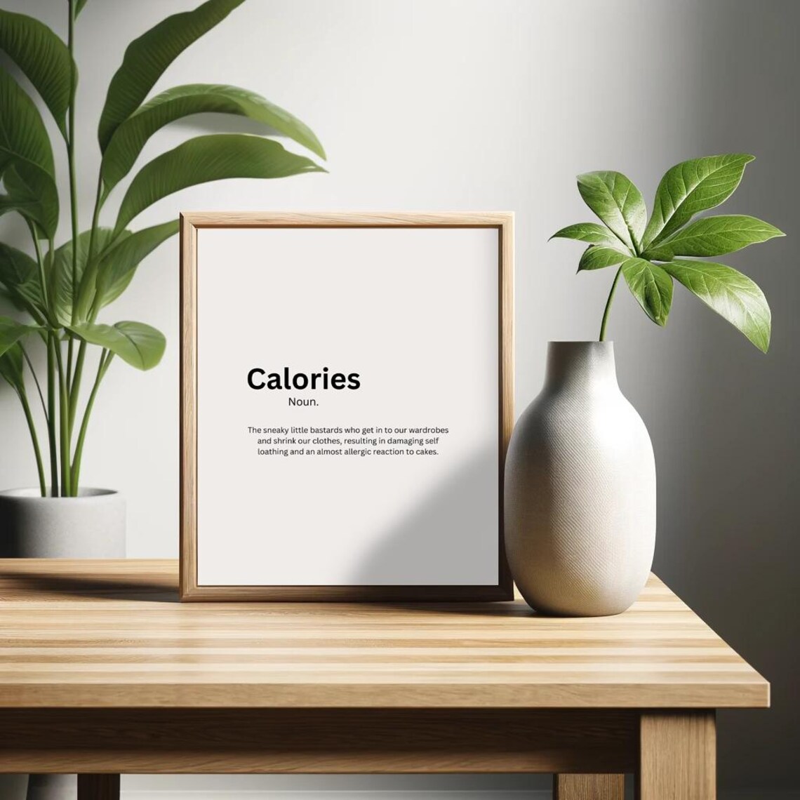 Calories The Sneaky Little Bastards Poster Funny Saying Retro Wall Art