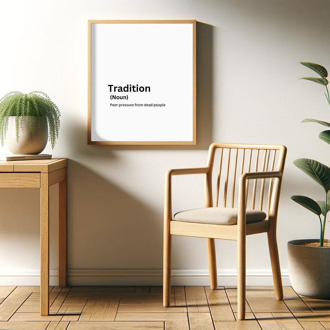 Tradition Noun Peer Pressure From Dead People Funny Quote Poster - Image 2