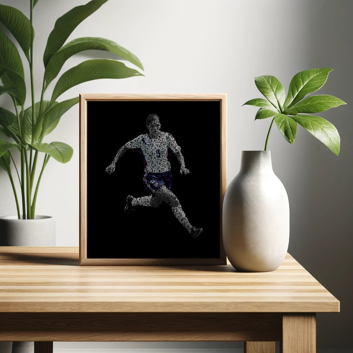 Running Word Art Sprinter Silhouette Black Background Poster