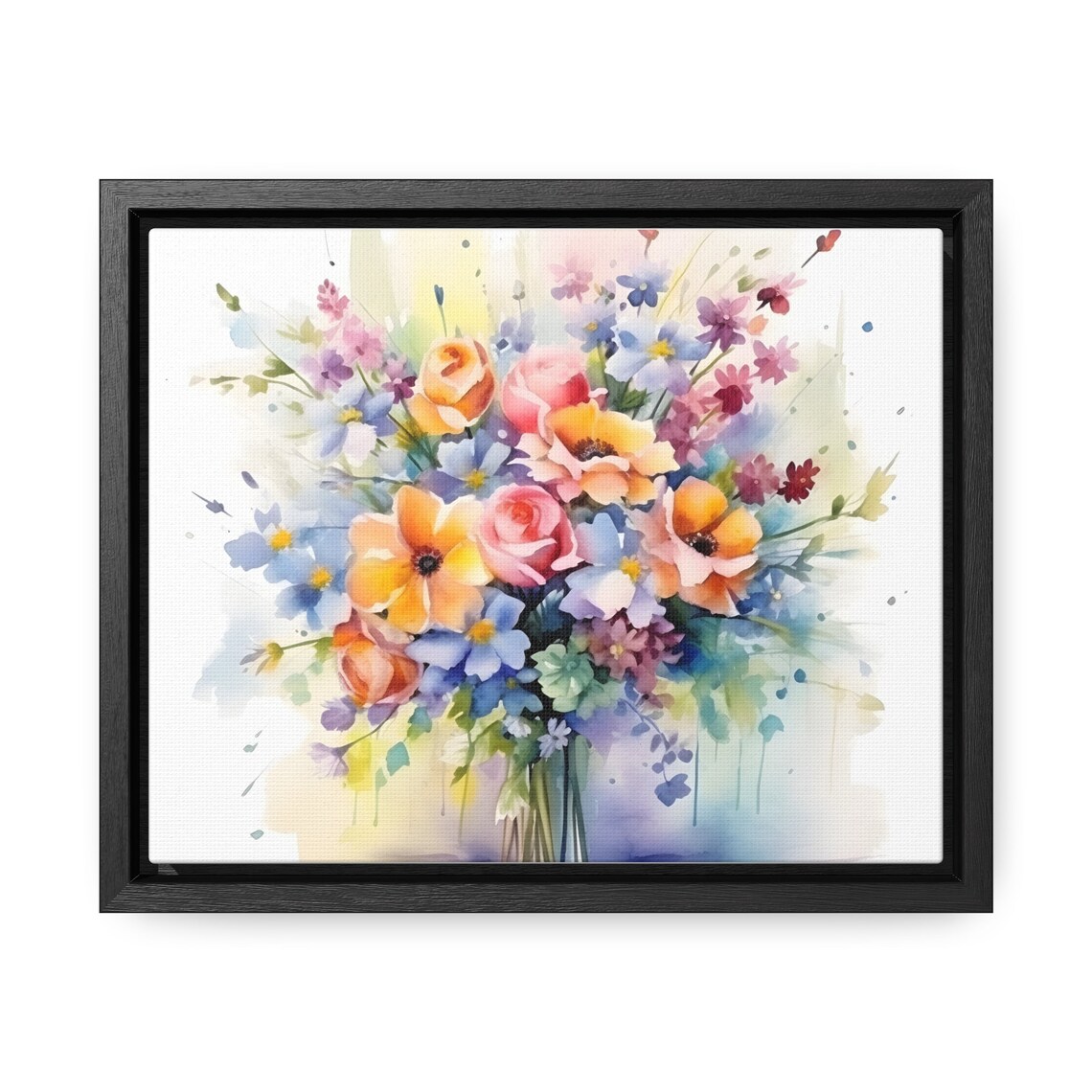 Pastel Wildflower Bouquet Watercolor Spring Floral Art Poster - Image 4