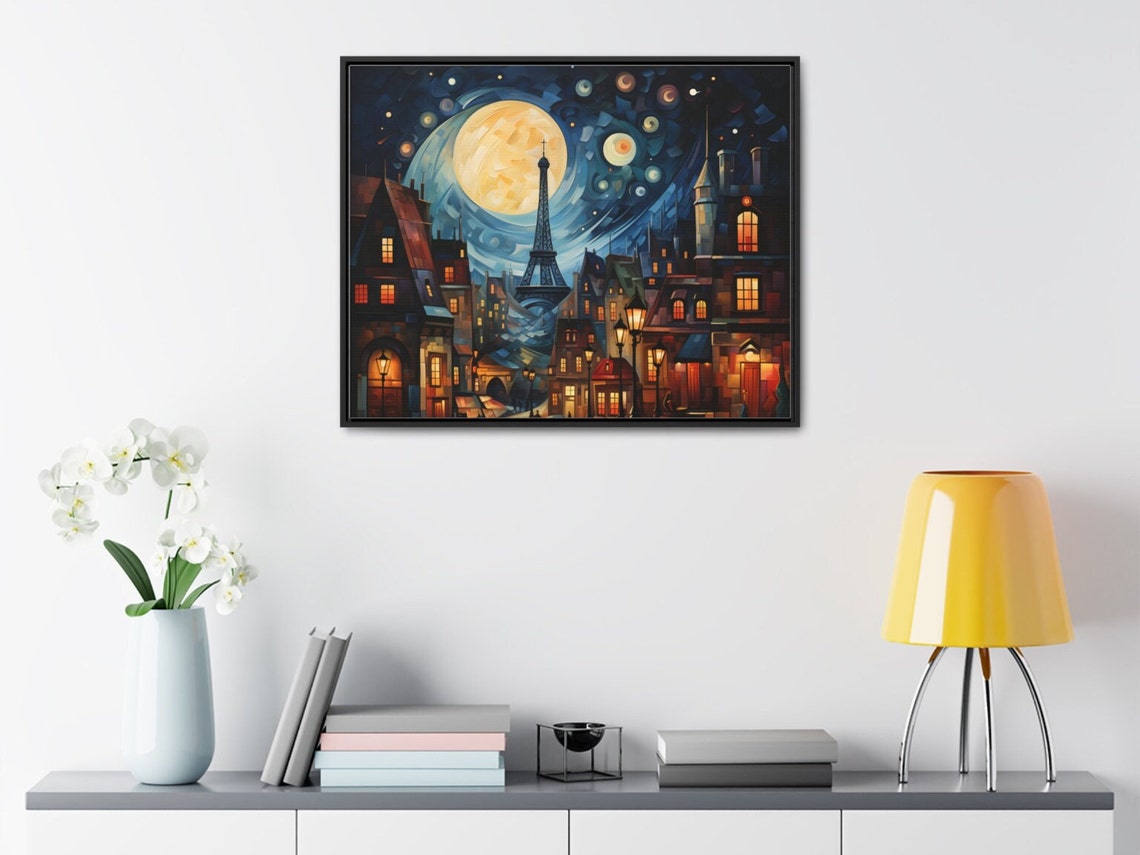 Paris Eiffel Tower Starry Night City Mosaic Night Sky Poster - Image 3
