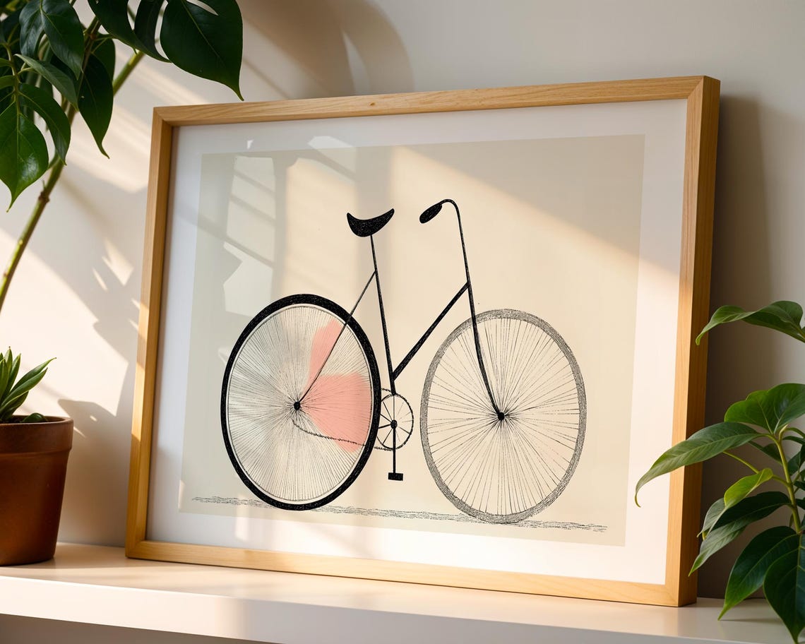 Vintage Bicycle Sketch, Minimalist Line Art Poster - Image 4