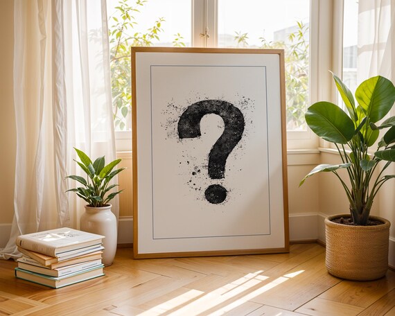 Question Mark Art, Distressed Minimalist Typography