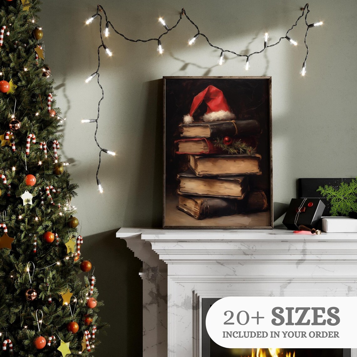 Rustic Christmas Still Life, Vintage Holiday Art Print - Image 3