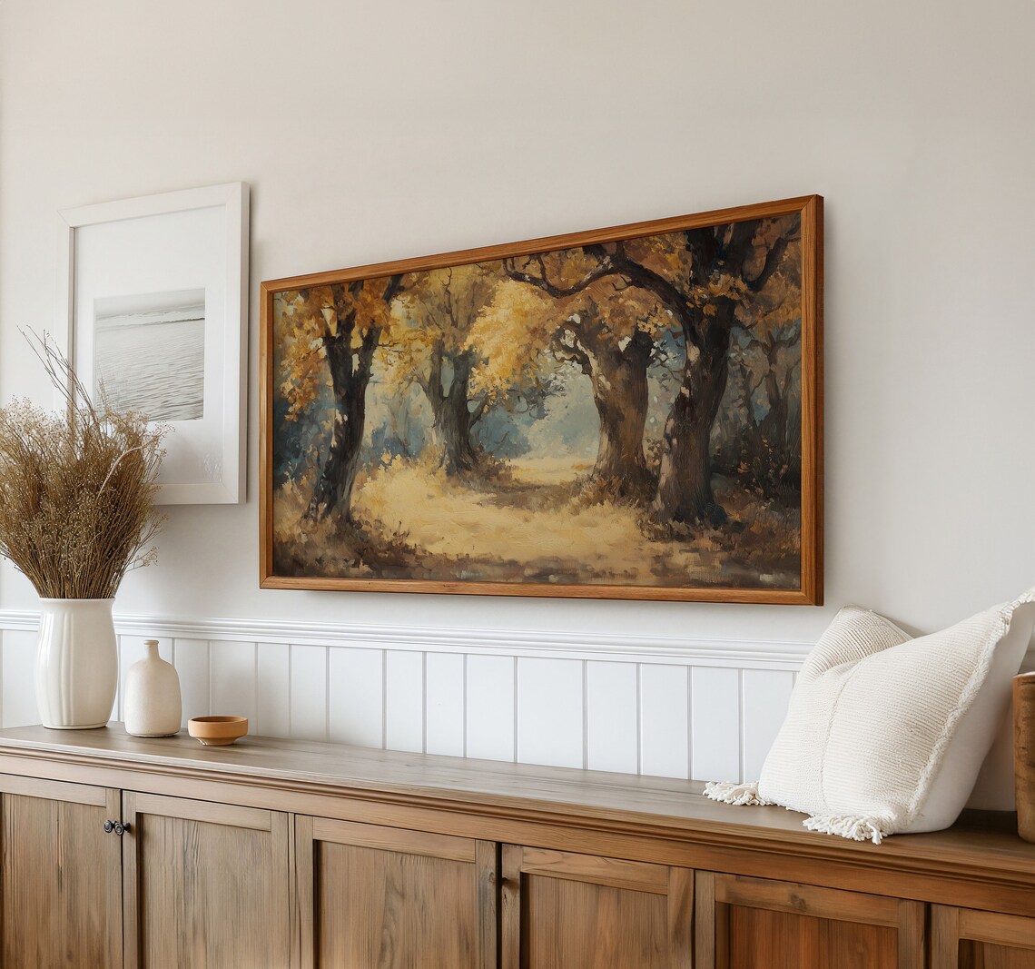 Moody Fall Autumn Landscape Field Art Print - Image 3
