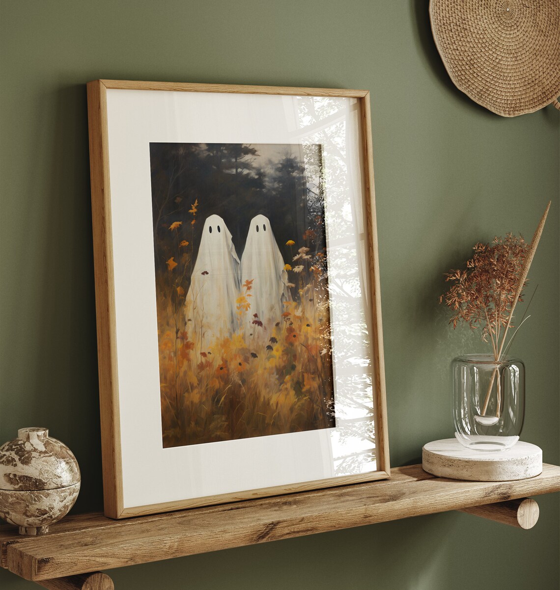 Cute Ghost Vintage Halloween Art Print, Farmhouse - Image 2