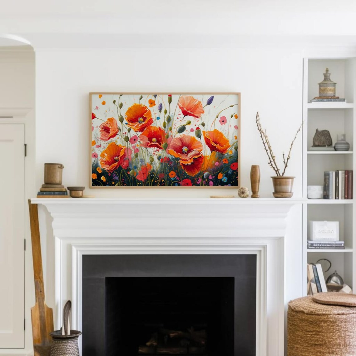 Abstract Flowers Painting, Spring Floral Art Print - Image 3