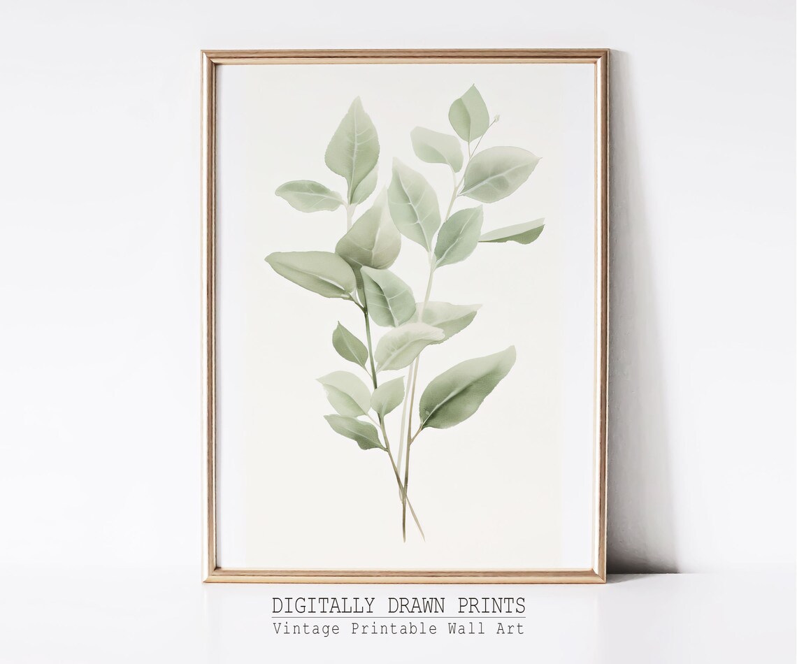 Sage Green Dandelions Boho Minimalist Art Print