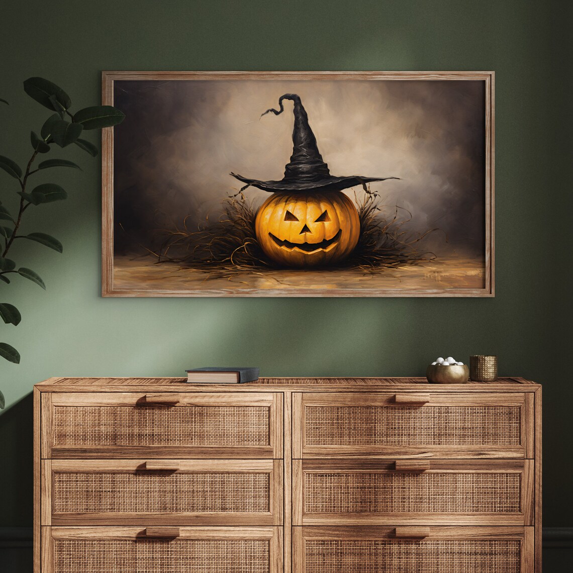 Halloween Pumpkin TV Art, Dark Academia Autumn Poster - Image 3