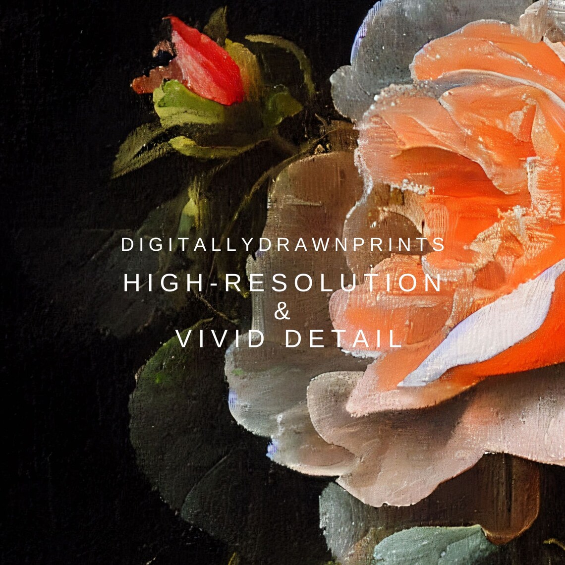 Dark Academia Floral Art Print, Moody Victorian Style - Image 2