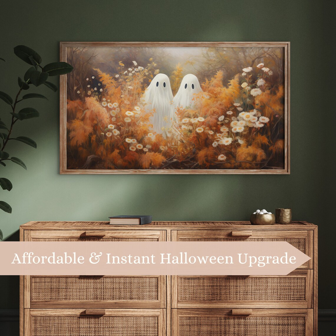 Halloween Ghosts In A Wildflowers Field, Art Print - Image 3