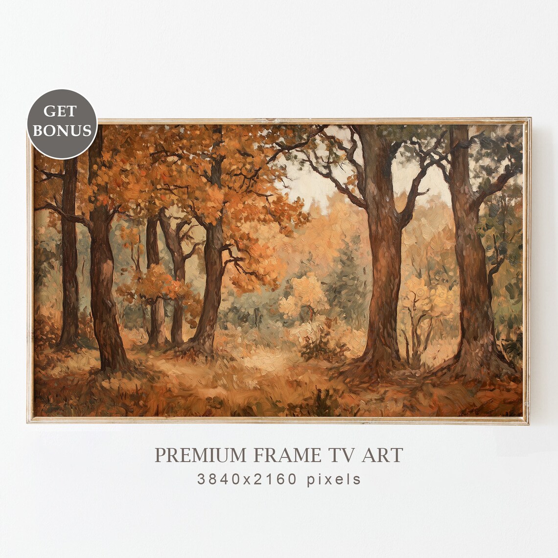 Vintage Fall Art Print, Antique Autumn Landscape