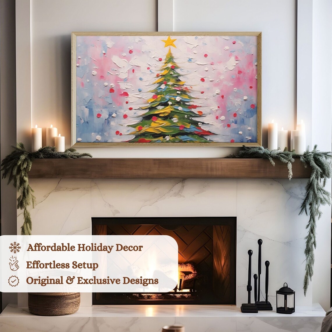 Colourful Abstract Christmas Tree Holiday Poster - Image 2