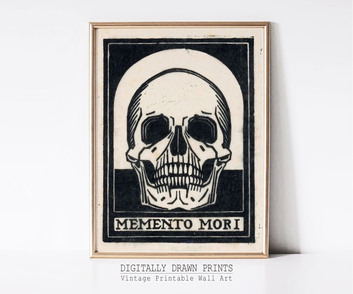 Skull Memento Mori Dark Academia Art Print - Image 2