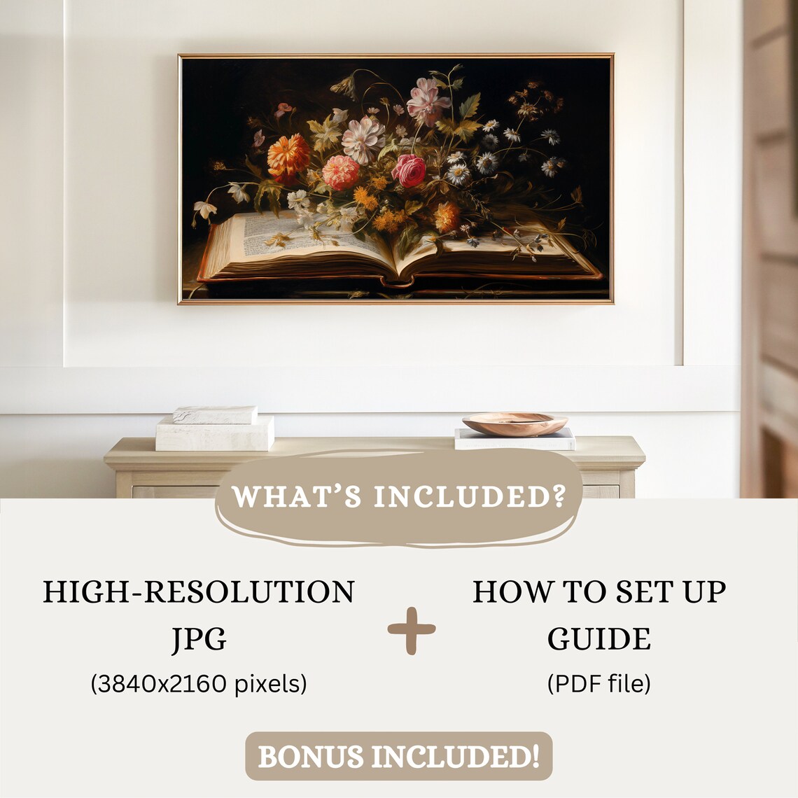 Dark Academia Botanical Gothic Wall Art Print - Image 2