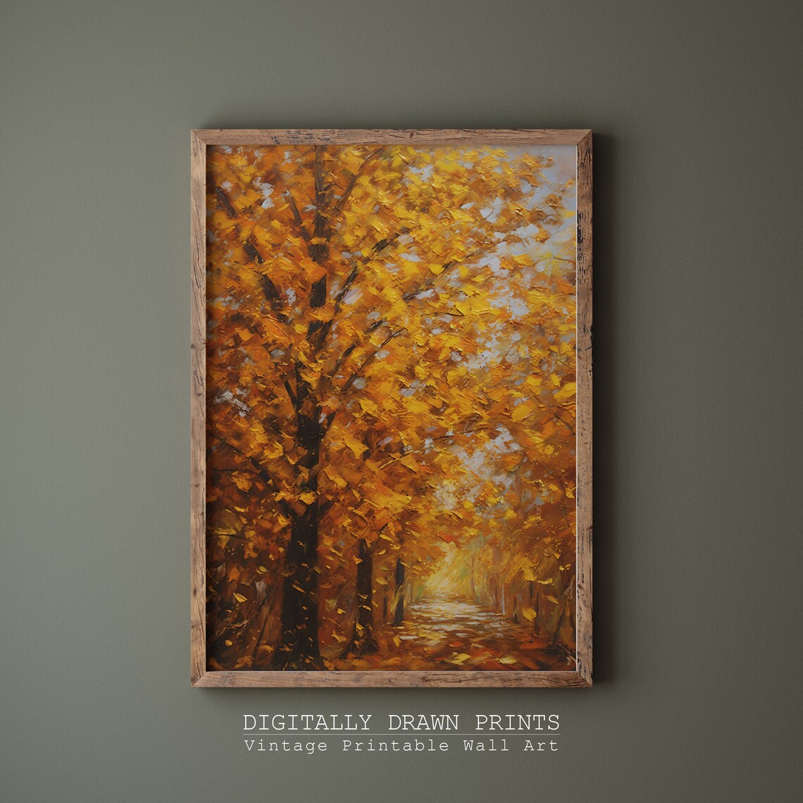 Autumn Landscape Painting Vintage Seasonal Wall Art - Image 3