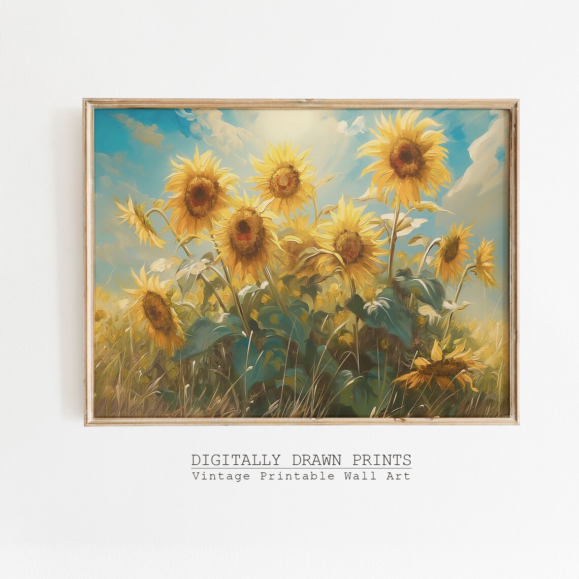 Vintage Sunflower Drawing Botanical Art Print