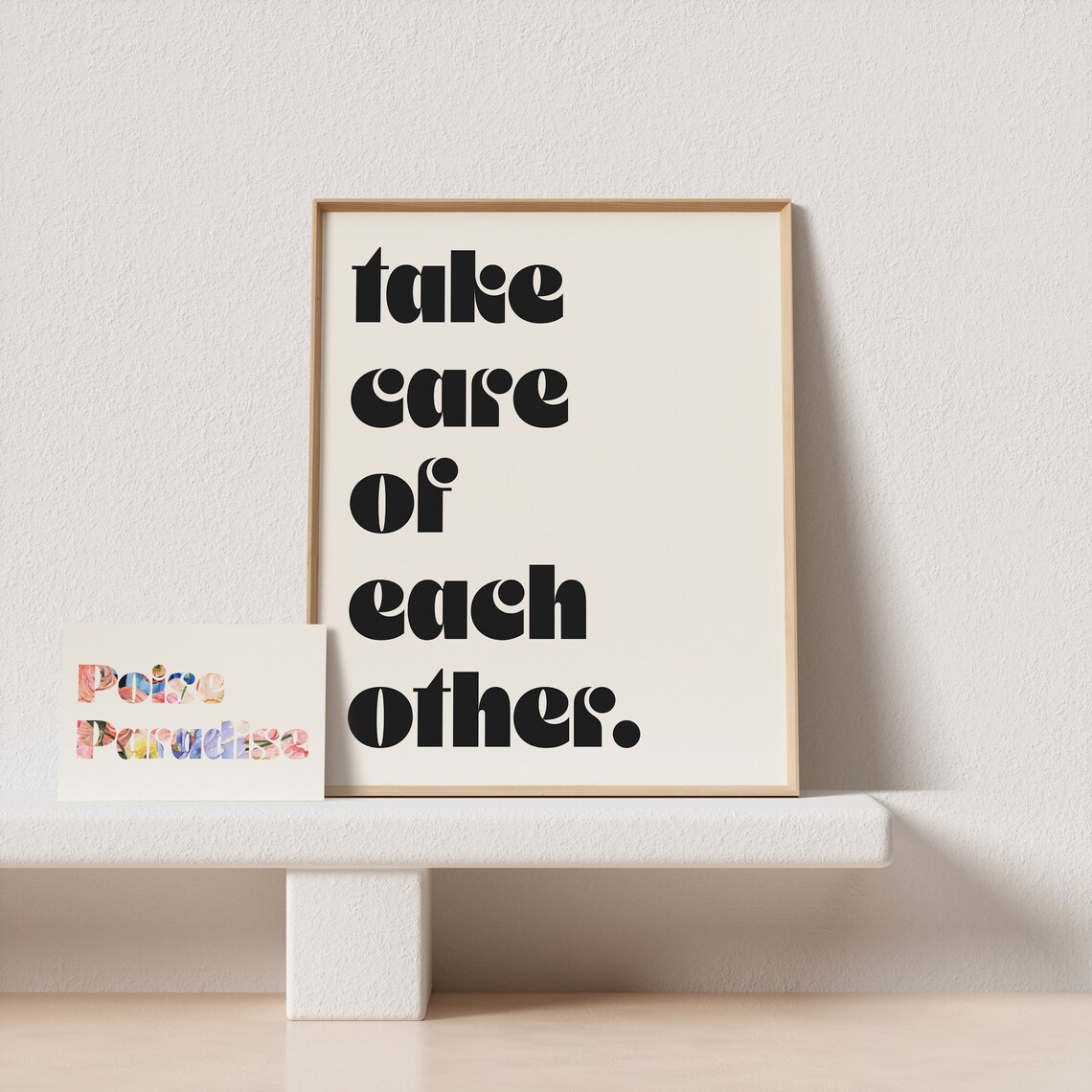 Take Care Of Each Other Mid-Century Art Print - Image 4